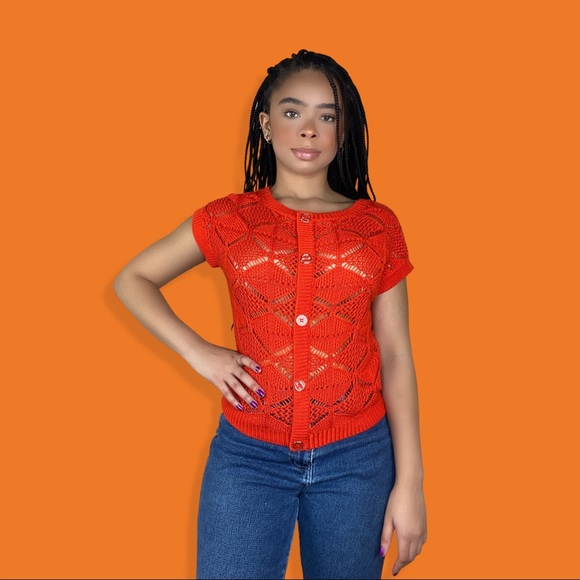 Button Up Open Knit Sweater - Picture 1 of 4